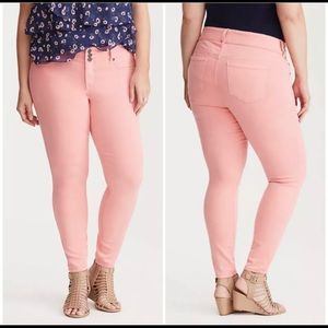 TORRID DENIM 16XS Jegging Salmon Pink Skinny Jeans